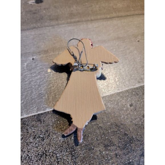 Girl angel doll heart wings plaid flowers ornament xmas - Picture 3 of 3